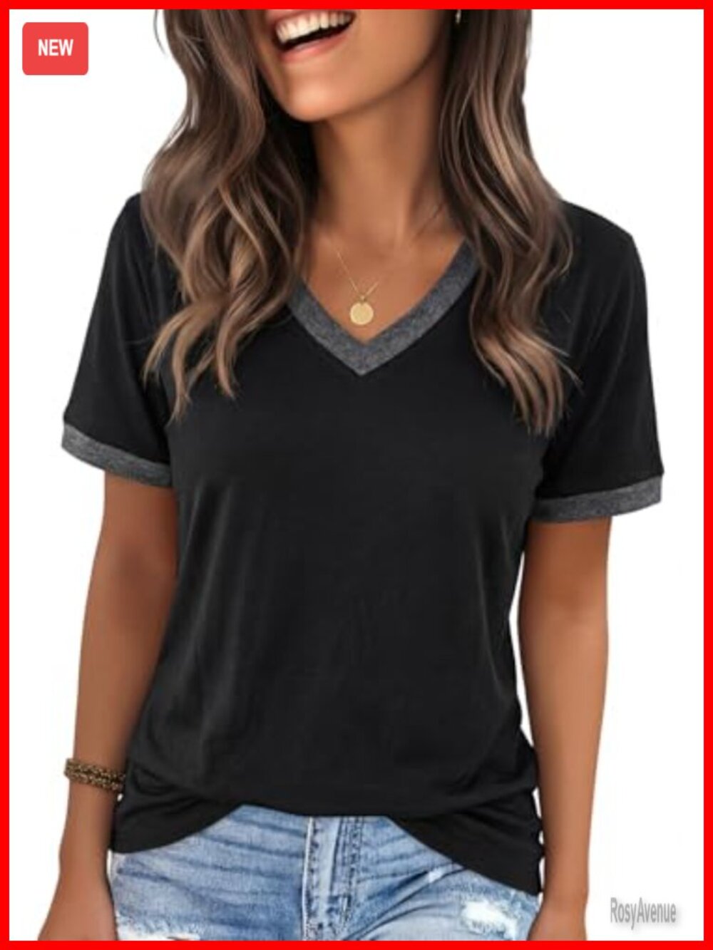 Graphic Tees V Neck Short Sleeve Cute Summer Tops